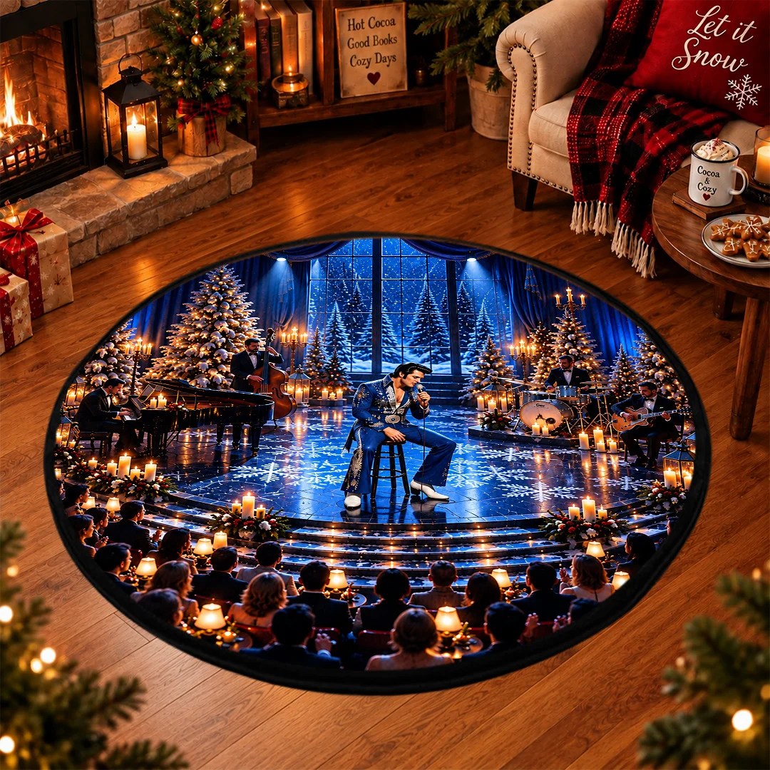Elvis Presley Foldable Round Rug – TANTN26211