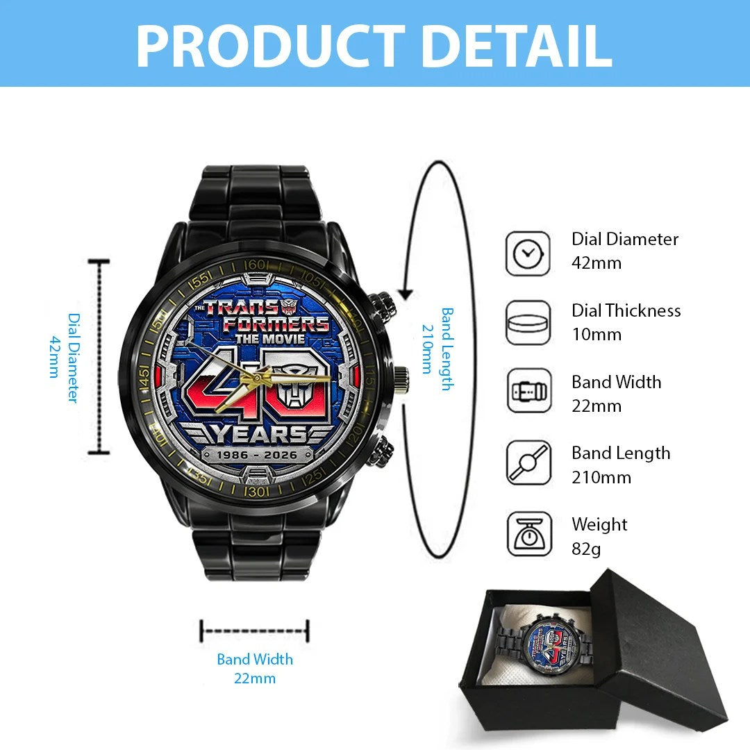 The Transformers: The Movie 40th Anniversary Black Stainless Steel Watch – TANTN26230