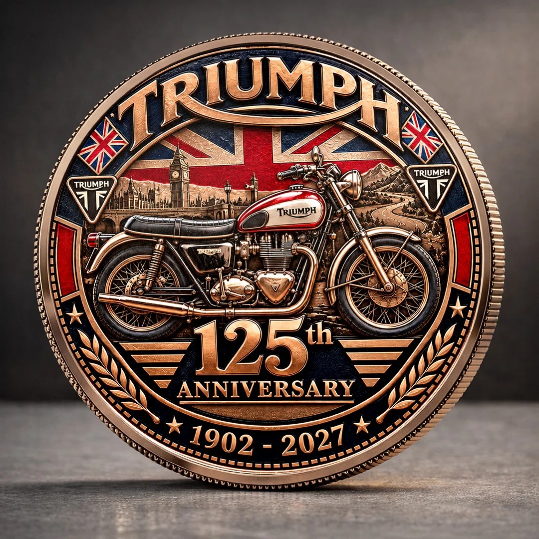 Triumph Motorcycles 125th Anniversary 2027 Commemorative Coin – TANTN26233