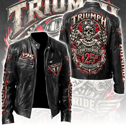 Triumph Motorcycles 125th Anniversary 2027 Motorcycle Leather Jacket – TANTN26323