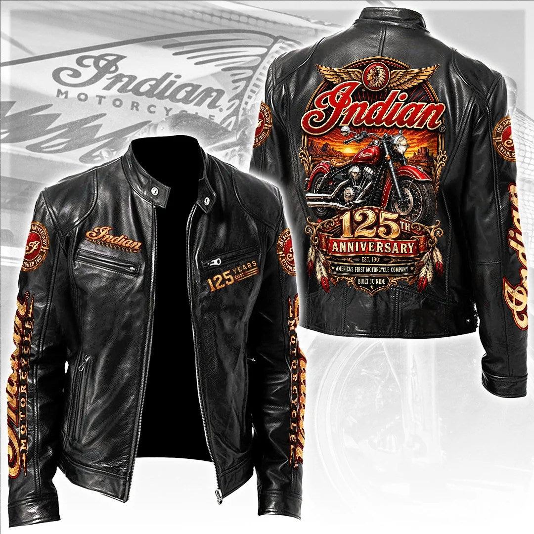 Indian Motorcycle 125th Anniversary 2026 Motorcycle Leather Jacket – TANTN26361
