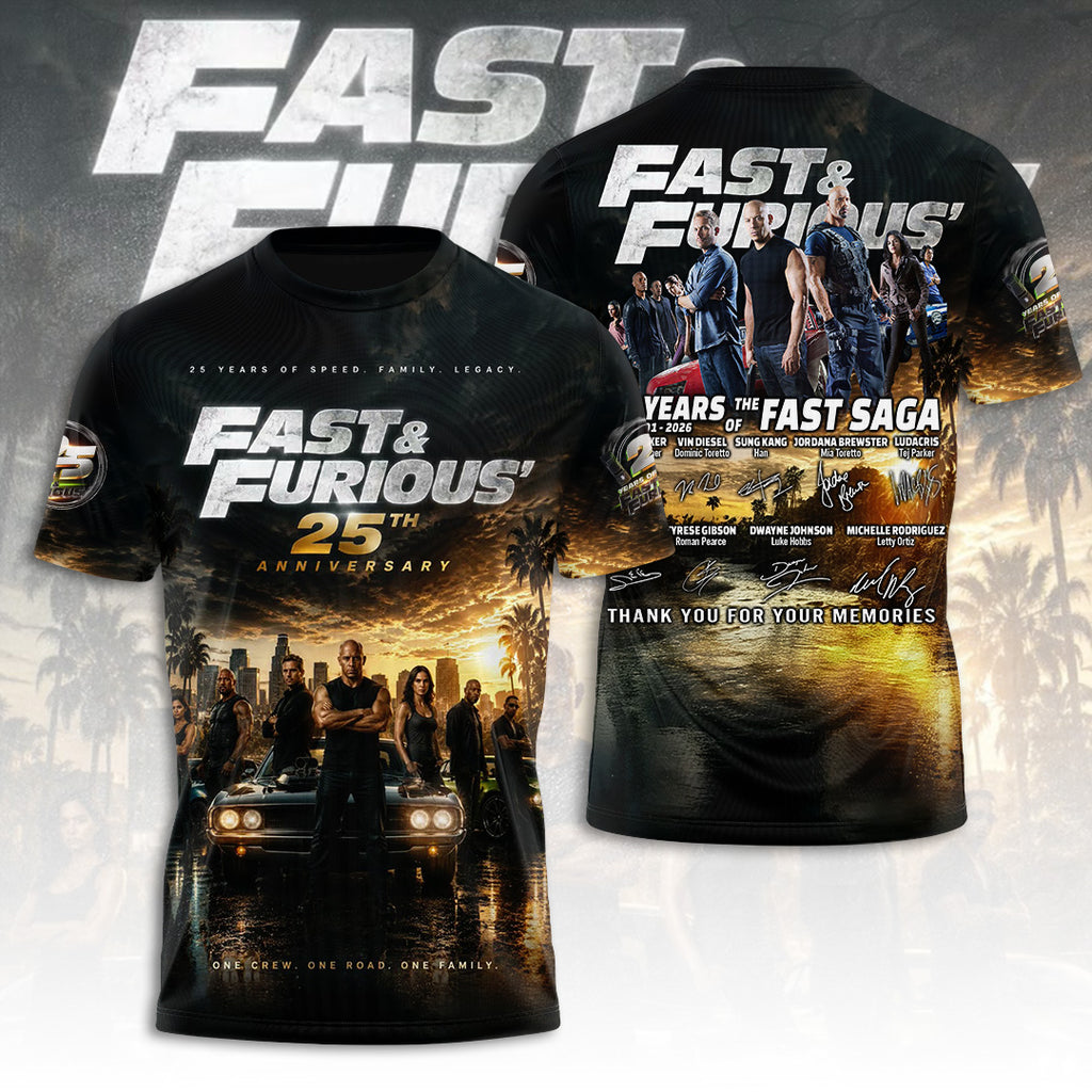 Fast & Furious 25th Anniversary 3D Apparel – TANTN29223