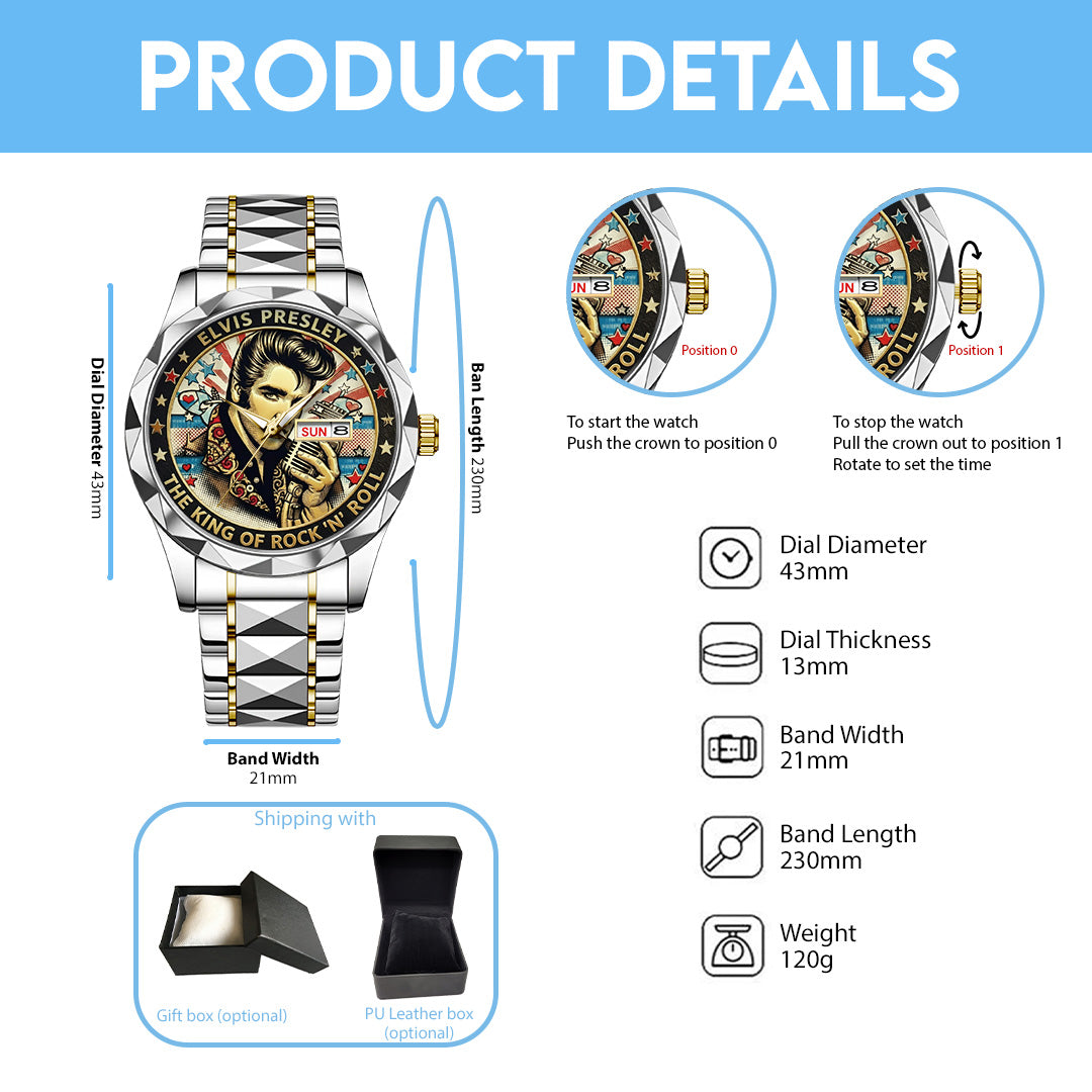 Elvis Presley Alloy Luxury Quartz Watch – TMTHU3136