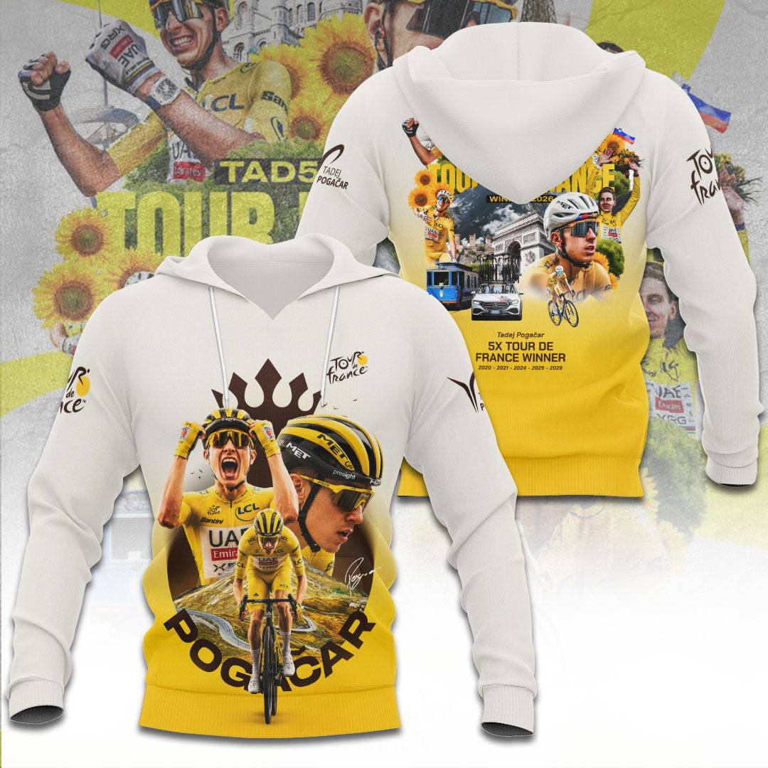 Tadej Pogacar Tour de France Winner 2026 3D Apparel – TANTN24590