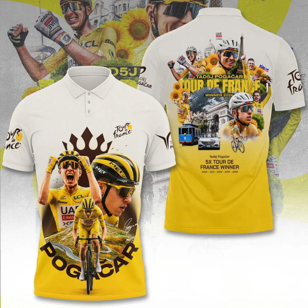 Tadej Pogacar Tour de France Winner 2026 3D Apparel – TANTN24590