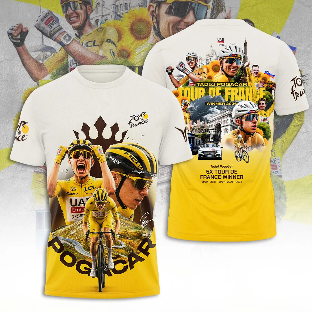 Tadej Pogacar Tour de France Winner 2026 3D Apparel – TANTN24590
