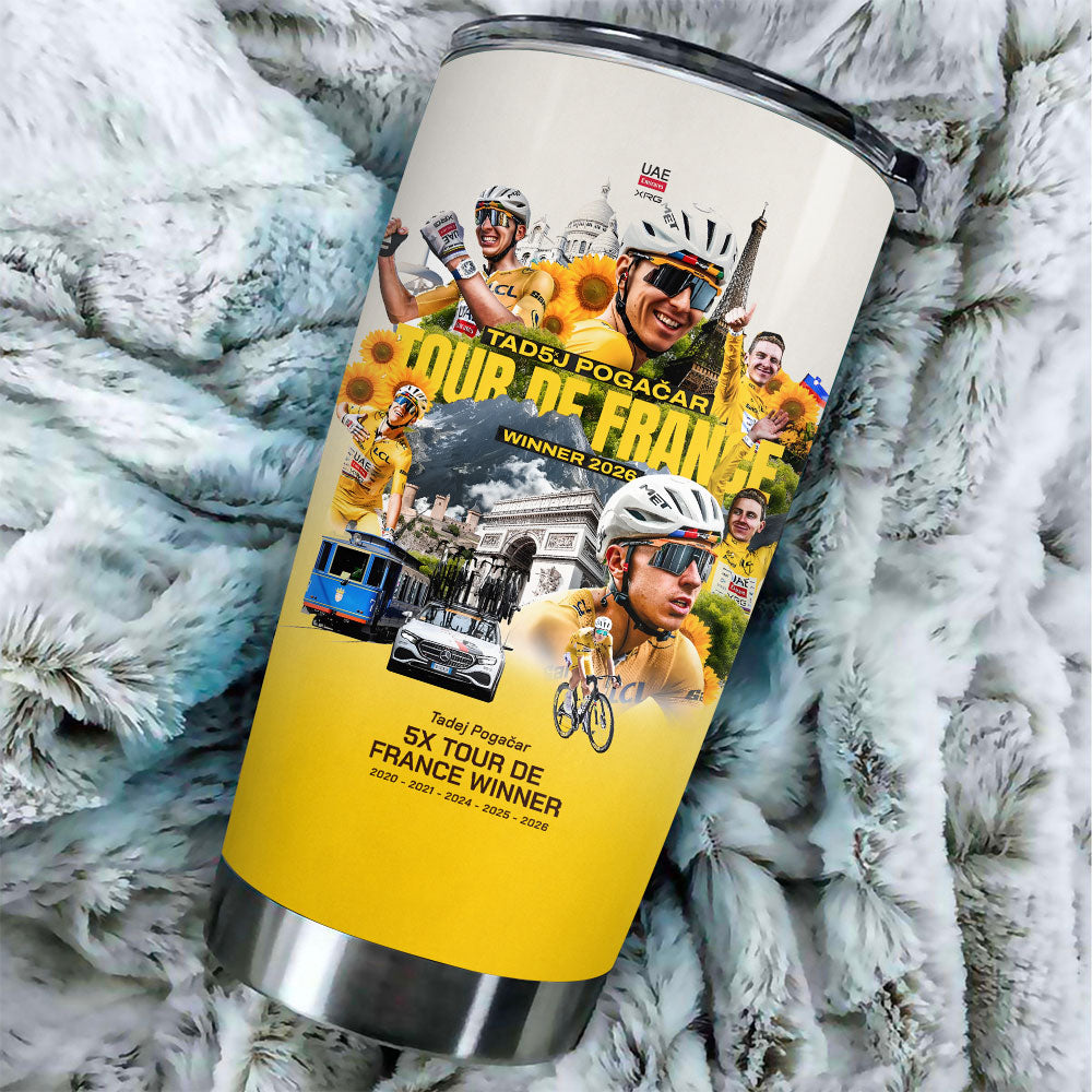 Tadej Pogacar Tour de France Winner 2026 Tumbler Cup – TANTN24591