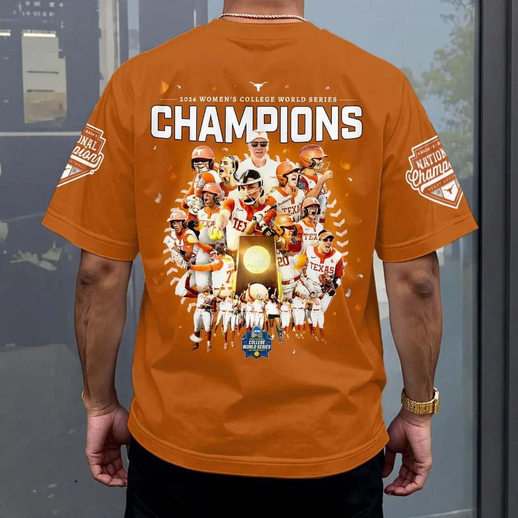 Texas Longhorns 2026 NCAA Women's Softball Champions 3D Apparel – HOATT18438