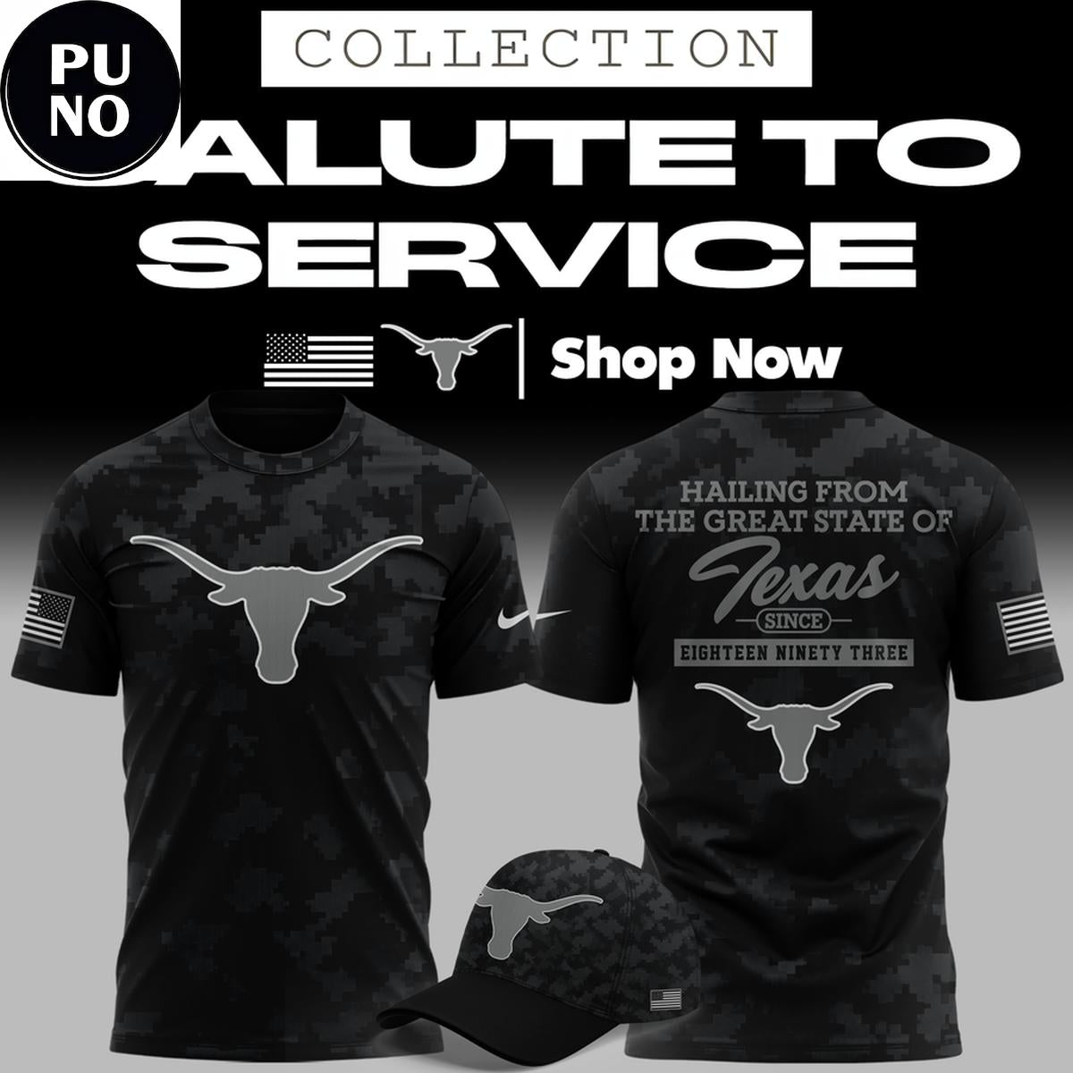 Texas Longhorns 2026 Salute to Service Camo Hoodie T-Shirt