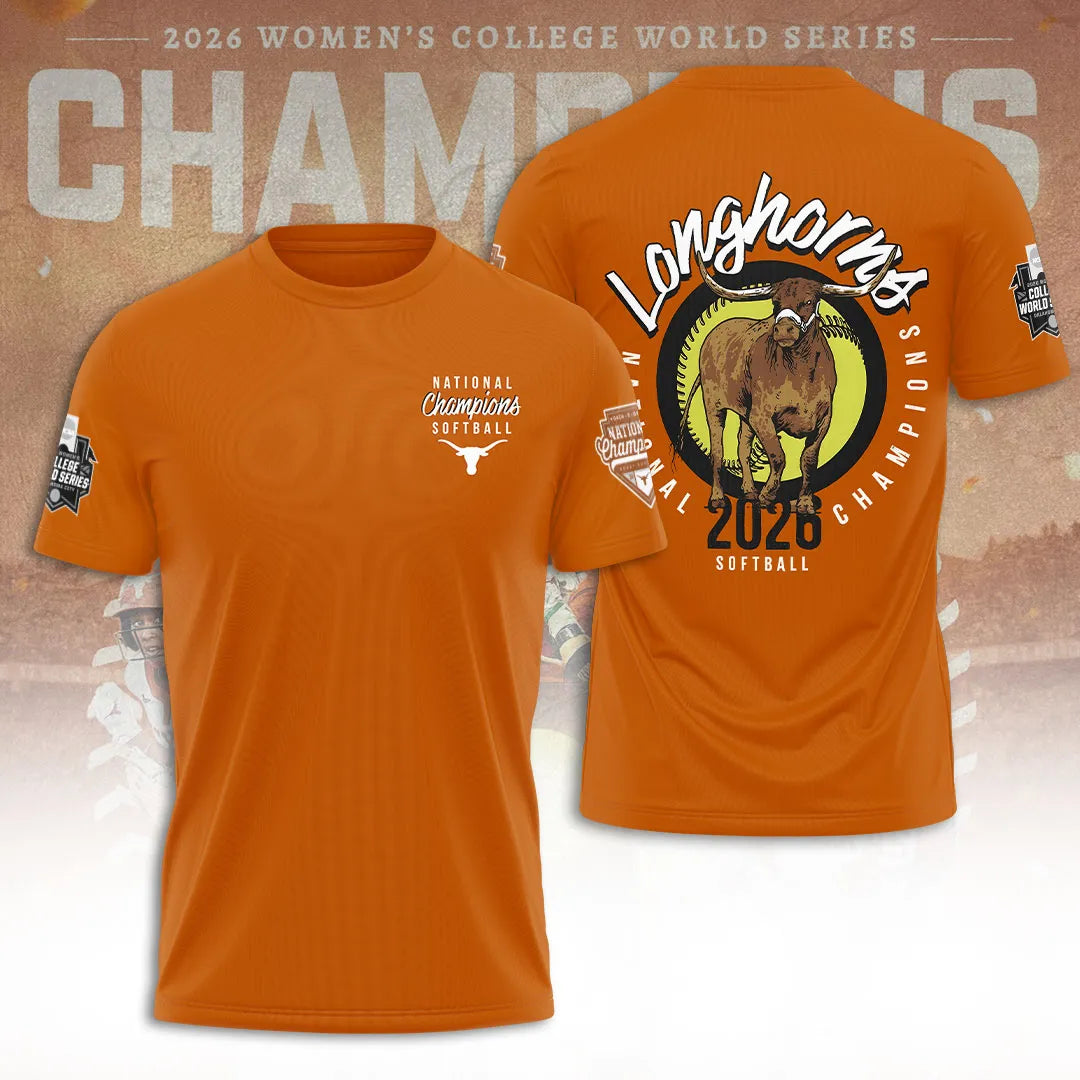 Texas Longhorns NCAA Women's Softball Champions 2026 3D Apparel – TANTN23444