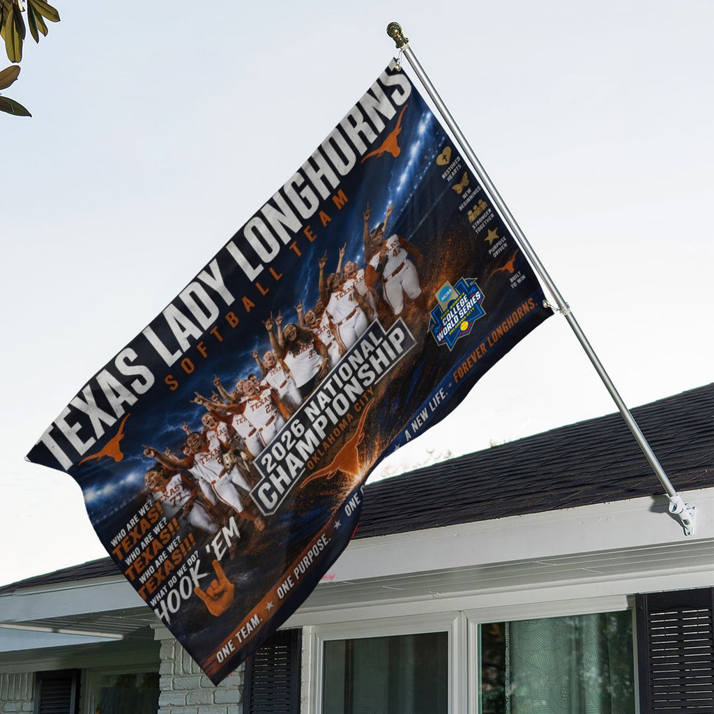 Texas Longhorns NCAA Women's Softball Champions 2026 3D Double-side House Flag – TANTN23442