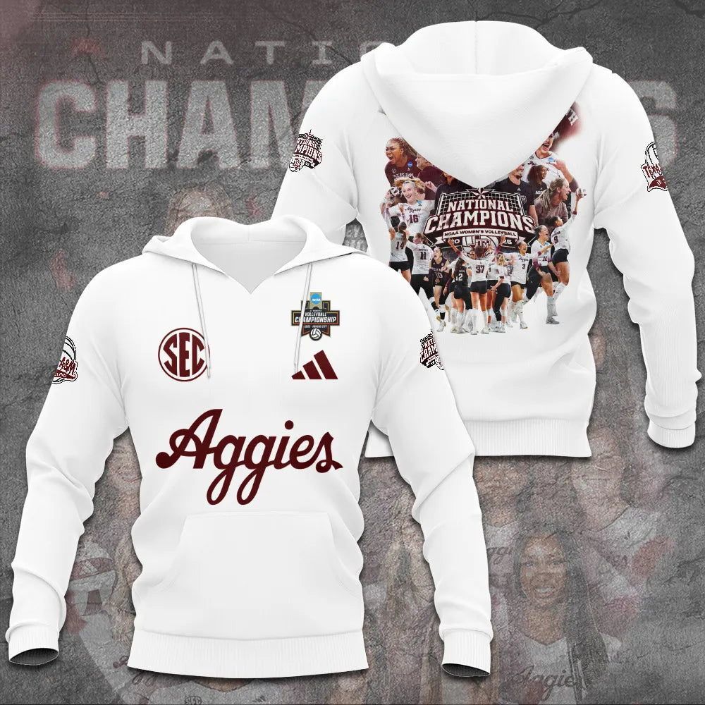 Texas A&M Aggies Women's 2025 Volleyball National Champions 3D Apparel – TANTN19616
