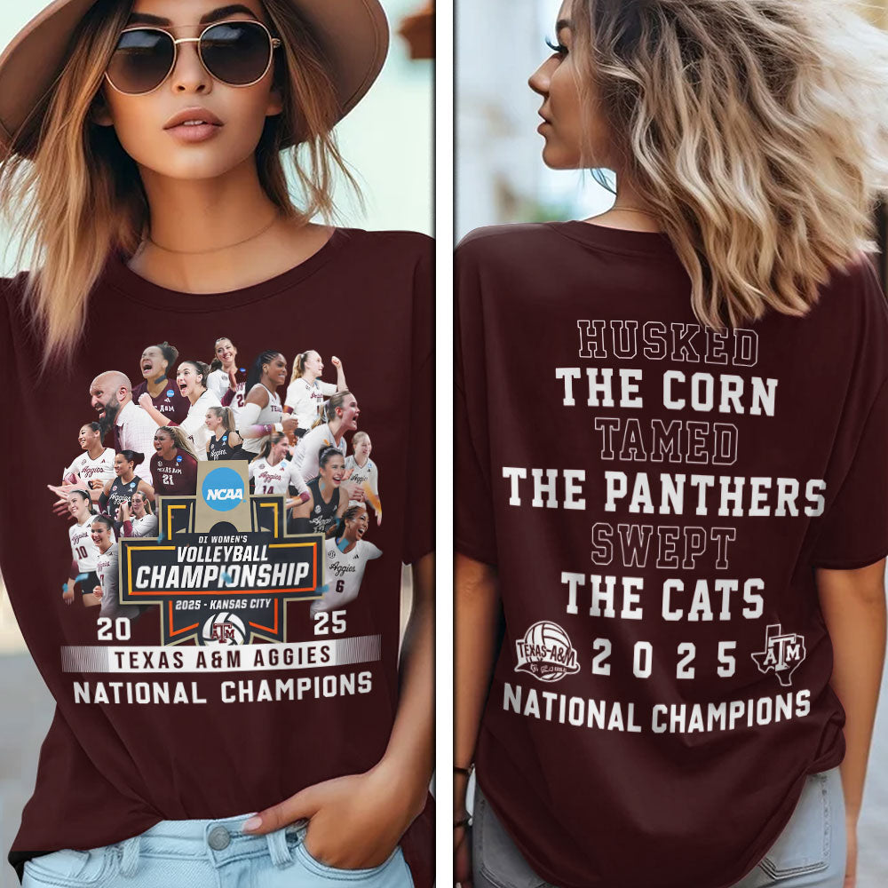 Texas A&M Aggies Women's Volleyball 2025 National Champions 3D Apparel – MAITM14200