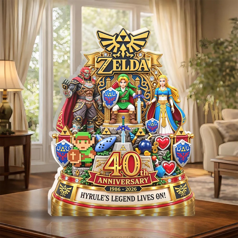 The Legend of Zelda 40th Anniversary Custom Shape Acrylic Plaque – HOATT21389