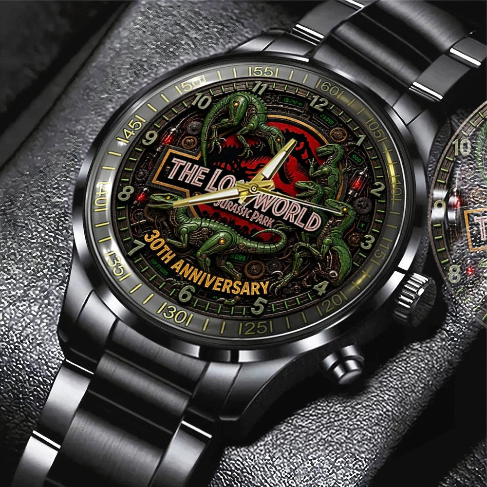 The Lost World: Jurassic Park 30th Anniversary Black Stainless Steel Watch – TMTHU8773
