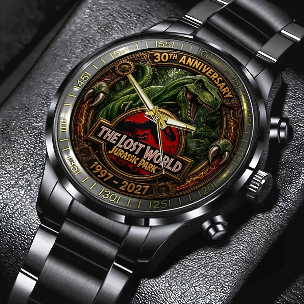 The Lost World: Jurassic Park 30th Anniversary Black Stainless Steel Watch – TMTHU8774