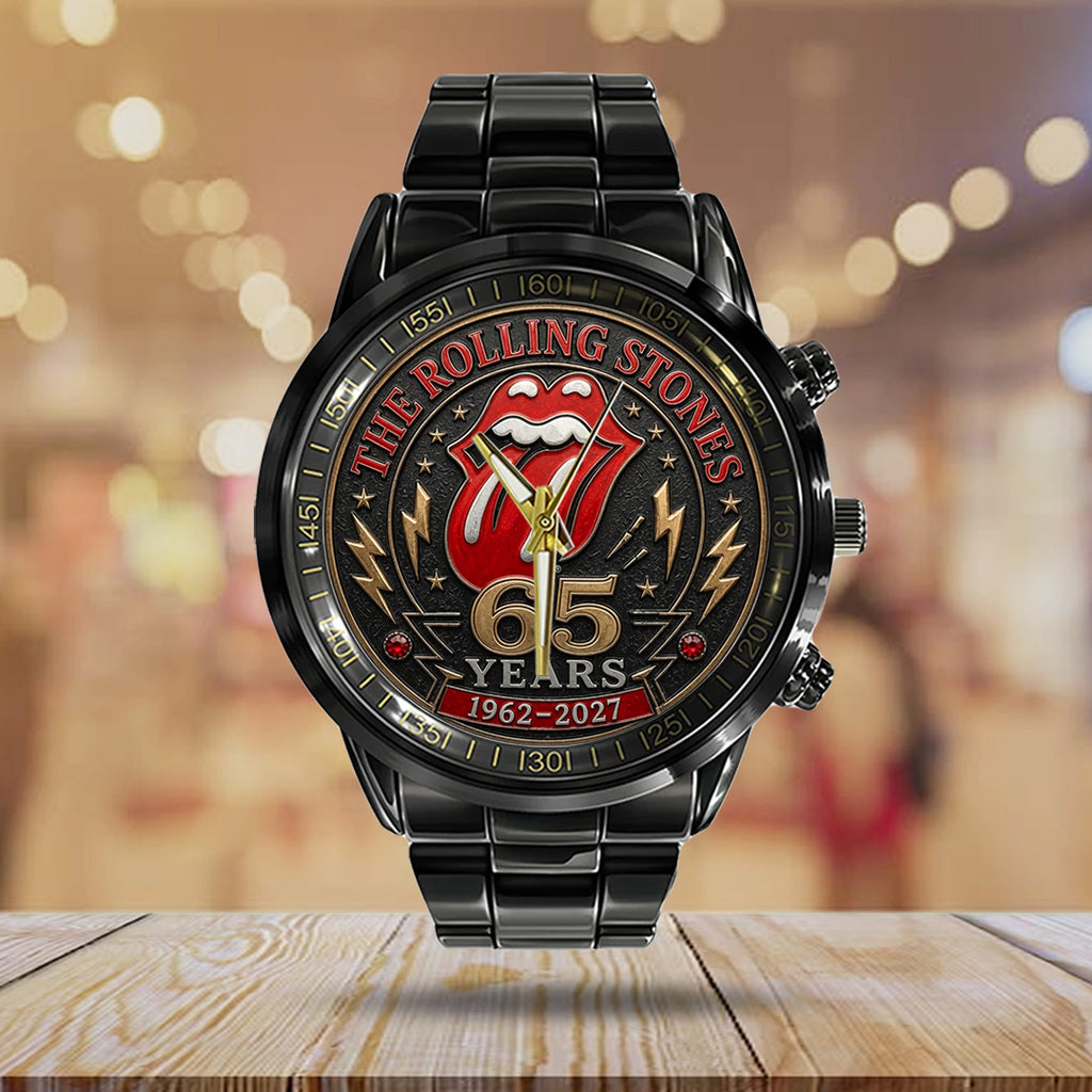 The Rolling Stones 65 Years Anniversary Black Stainless Steel Watch – TANTN24555