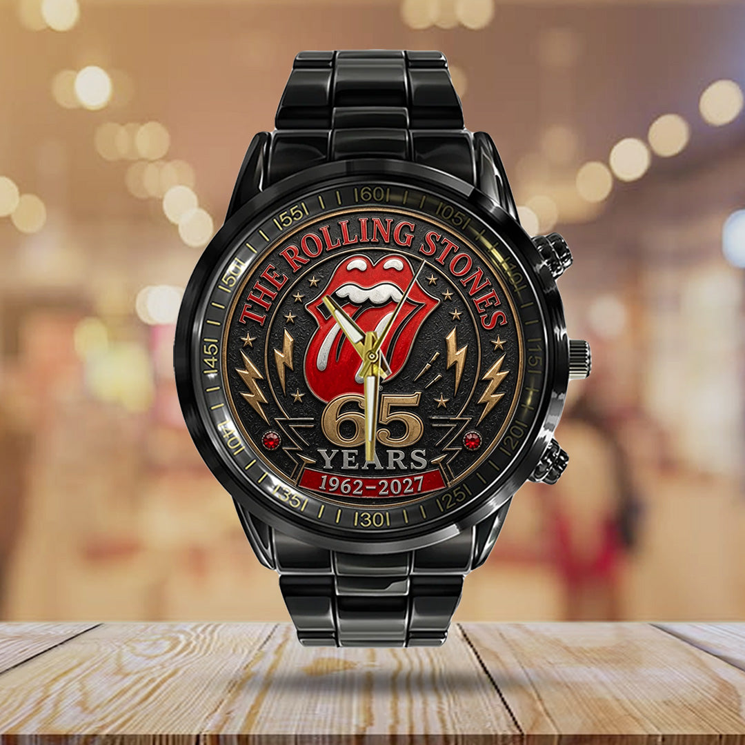 The Rolling Stones 65 Years Anniversary Black Stainless Steel Watch – TANTN24555