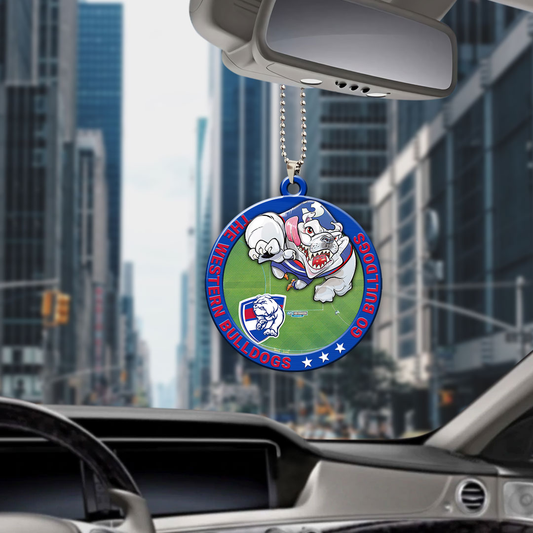 Western Bulldogs Custom Shape 2-sided Acrylic Car Ornament – HOATT13365