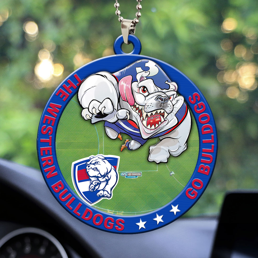 Western Bulldogs Custom Shape 2-sided Acrylic Car Ornament – HOATT13365