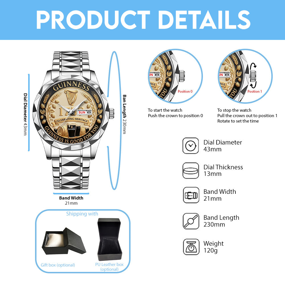Guinness Alloy Luxury Quartz Watch – TANTN20698