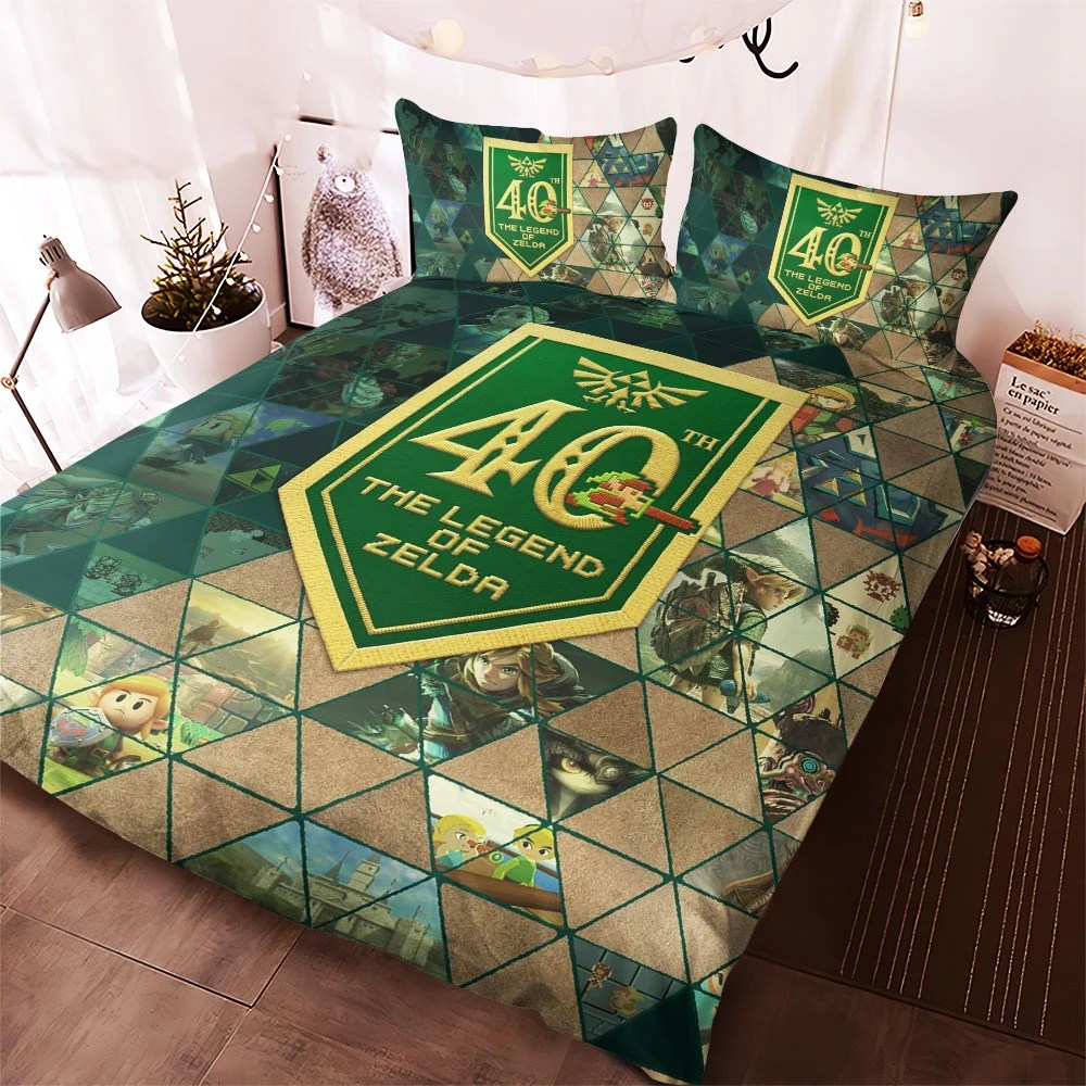 The Legend of Zelda 40th Anniversary 3-Piece Duvet Bedding Set – TANTN25556