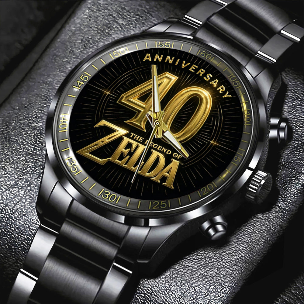 The Legend of Zelda 40th Anniversary Black Stainless Steel Watch – GNE4871