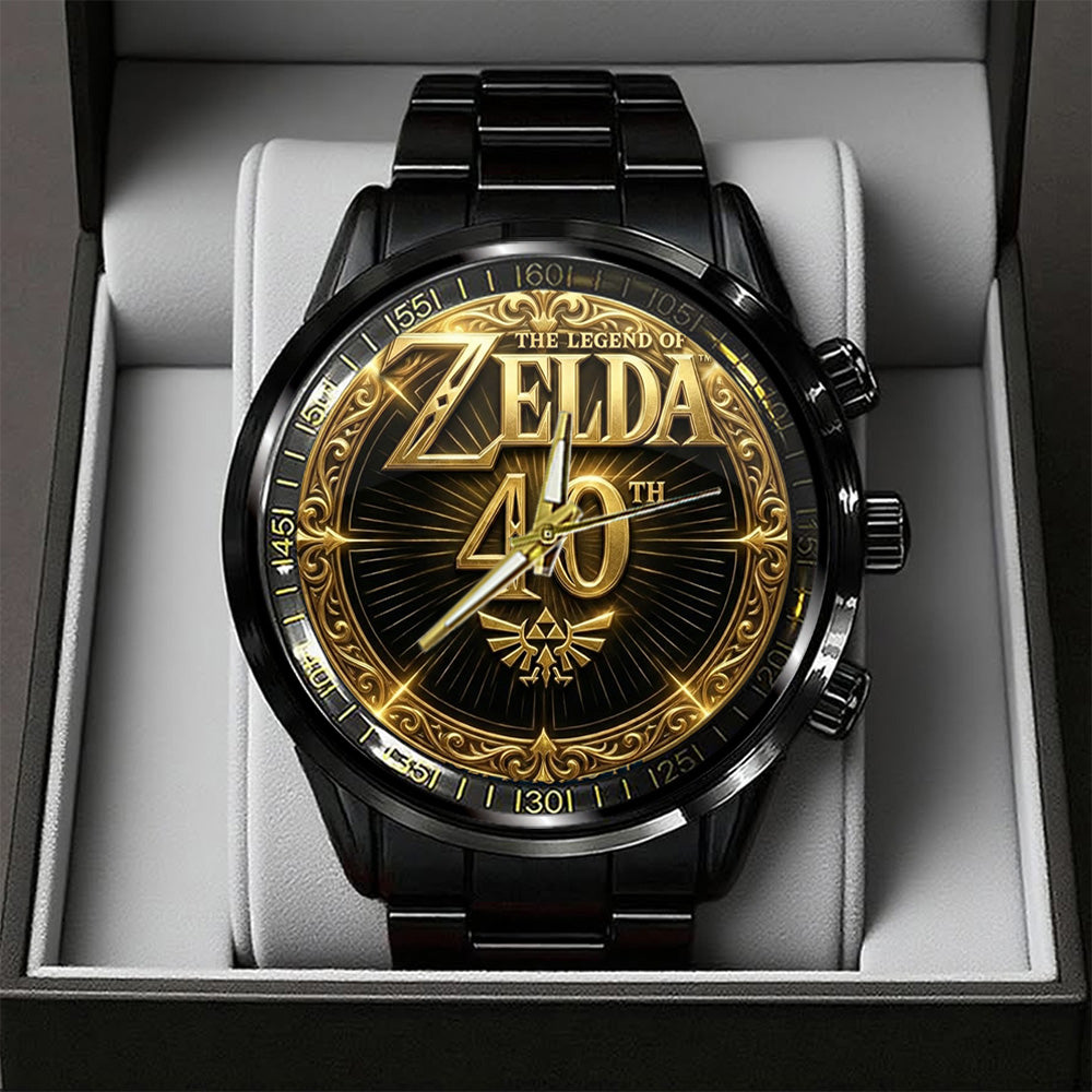 The Legend of Zelda 40th Anniversary Black Stainless Steel Watch – GNE4873