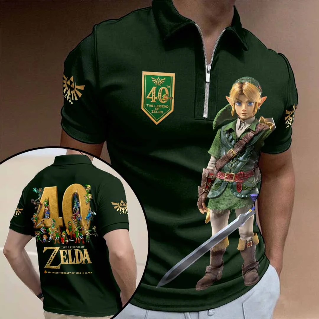 The Legend of Zelda 40th Anniversary Concert Zip Polo Shirt – HOATT21154