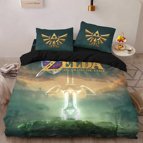The Legend of Zelda: Ocarina of Time 3-Piece Duvet Bedding Set – GNE8640