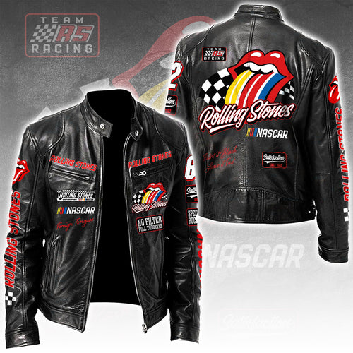 The Rolling Stones x NASCAR Motorcycle Leather Jacket – TANTN24267