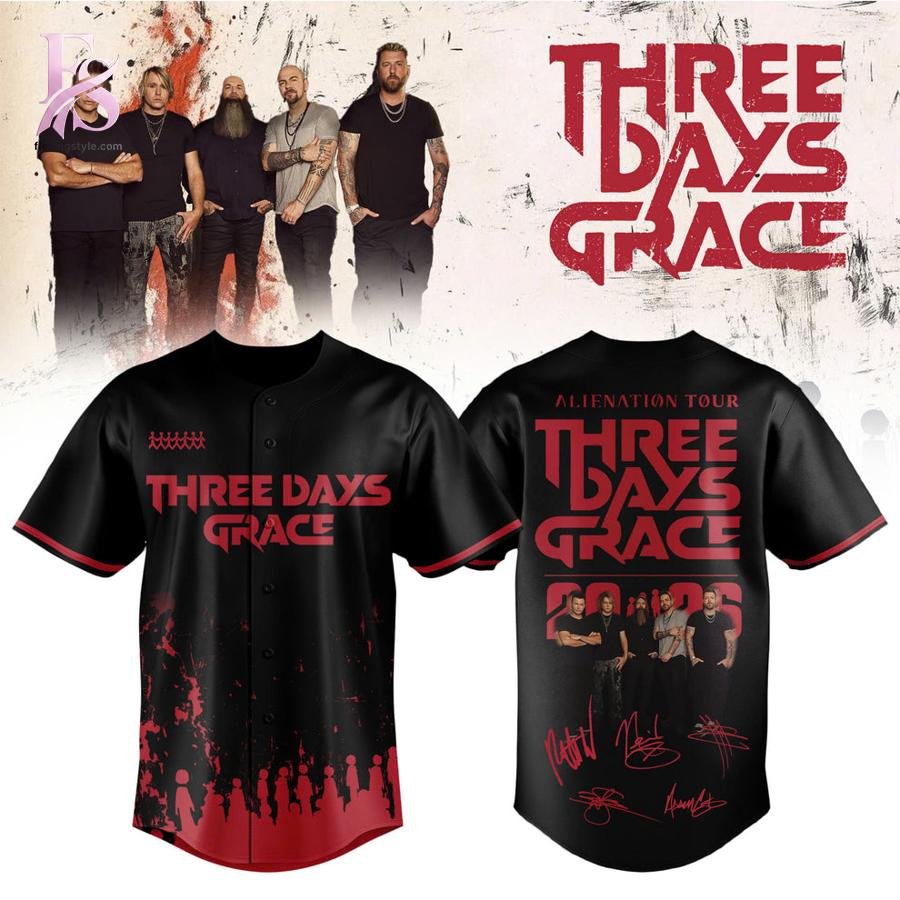 Three Days Grace Alienation Tour 2026 baseball Jersey