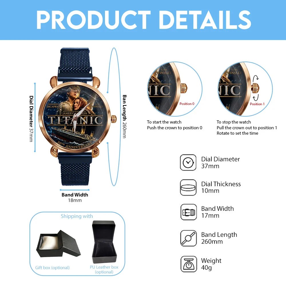 Titanic 30th Anniversary Mesh Strap Quartz Watch – TMTHU8883