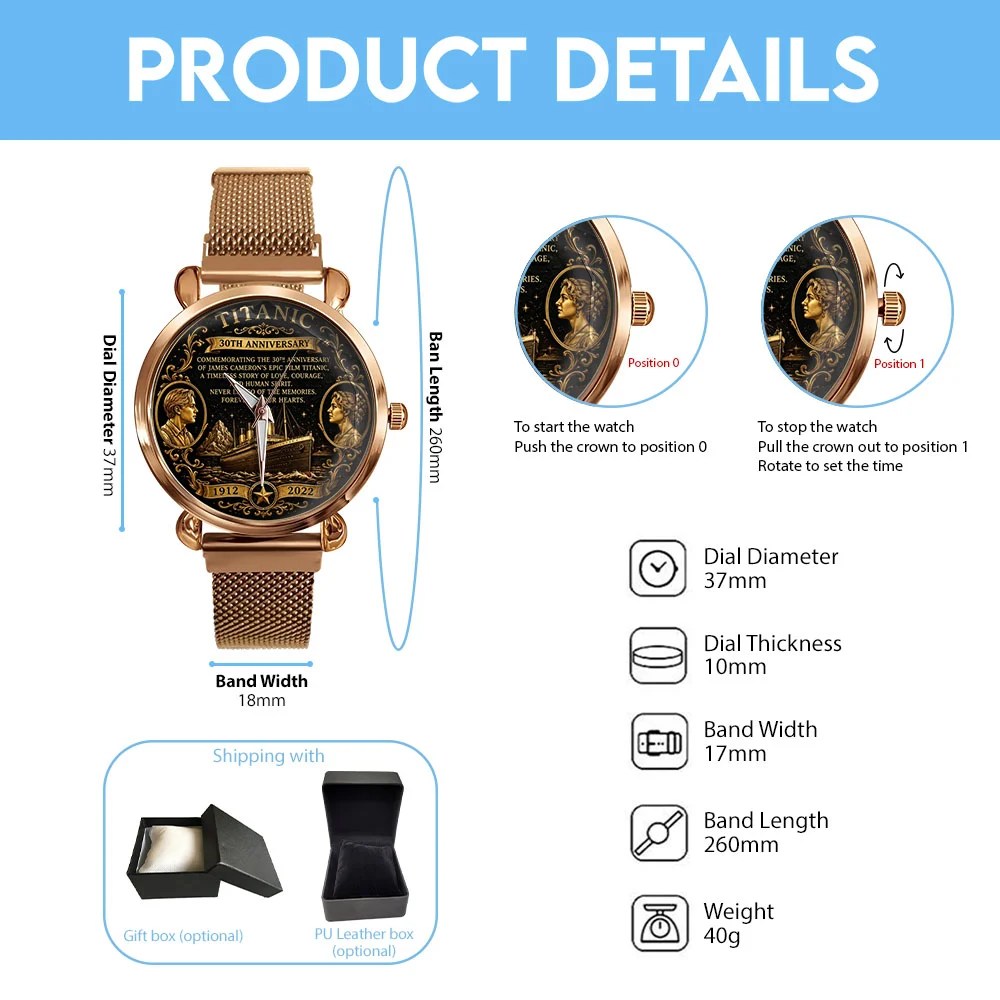 Titanic 30th Anniversary Mesh Strap Quartz Watch – TANTN25317