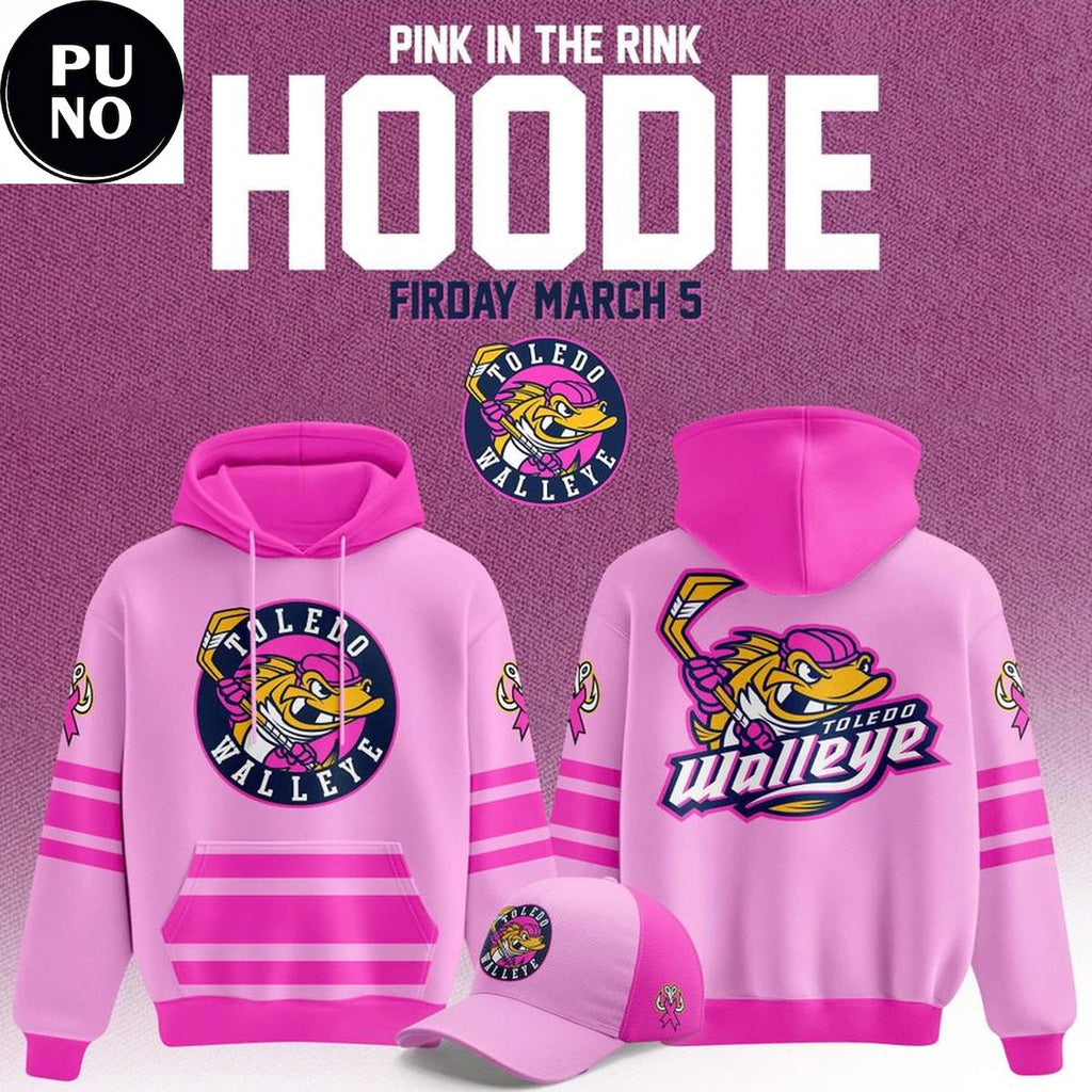 Toledo Walleye Pink in the Rink 2026 Hoodie T-Shirt