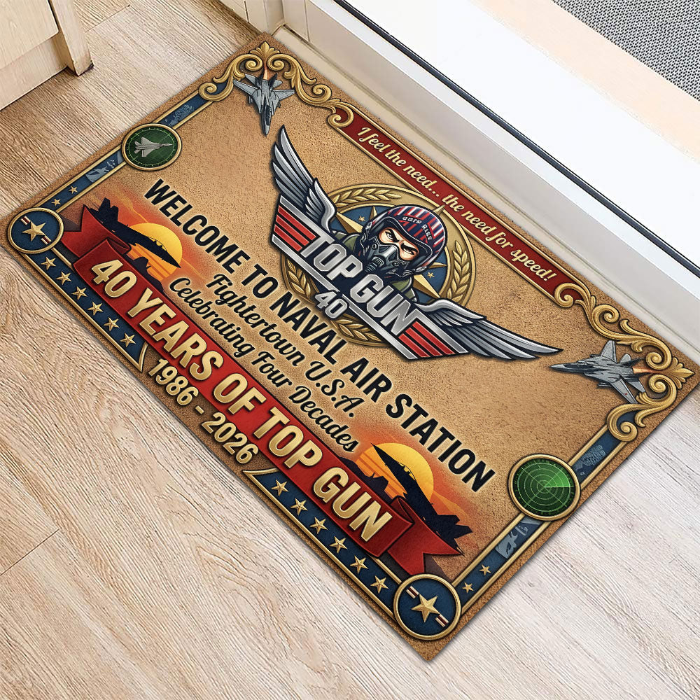 Top Gun 40th Anniversary 2026 Custom Doormat – TMTHU5680
