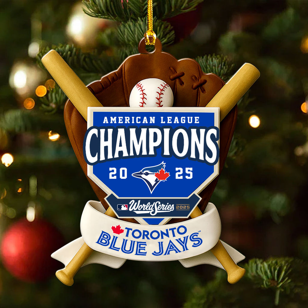 Toronto Blue Jays 2025 American League Champions Custom Shape 2-sided Acrylic Ornament – HOATT14333