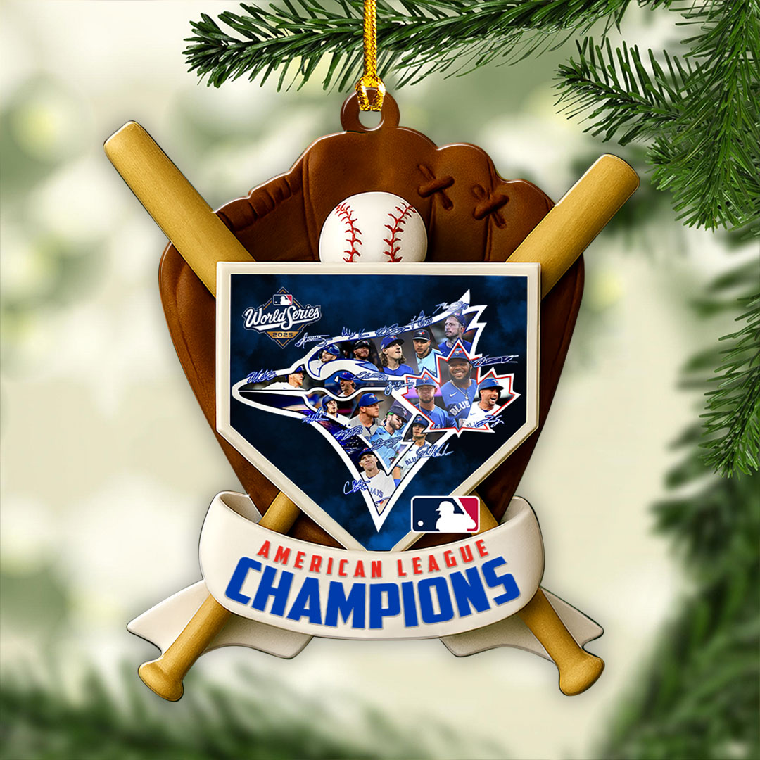 Toronto Blue Jays 2025 American League Champions Custom Shape 2-sided Acrylic Ornament – HOATT14648