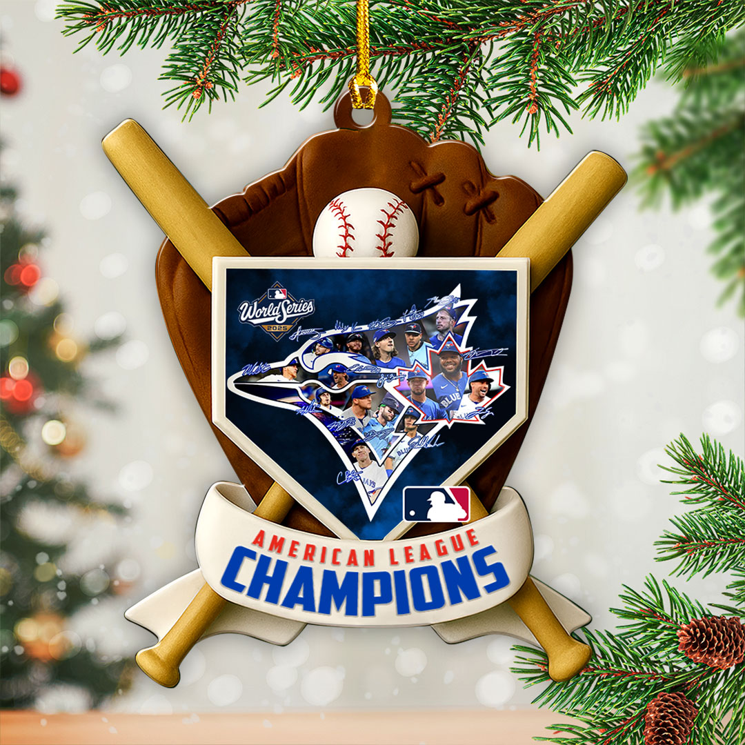 Toronto Blue Jays 2025 American League Champions Custom Shape 2-sided Acrylic Ornament – HOATT14648