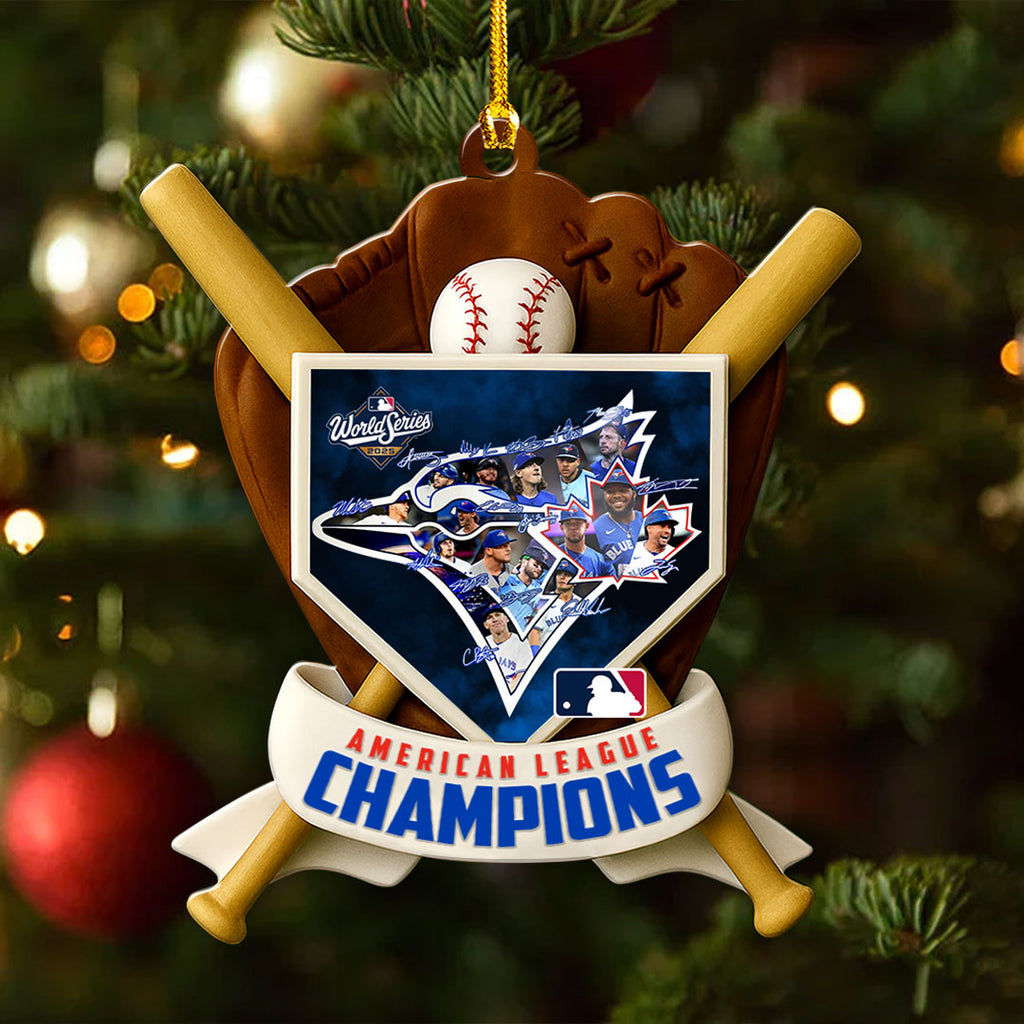 Toronto Blue Jays 2025 American League Champions Custom Shape 2-sided Acrylic Ornament – HOATT14648