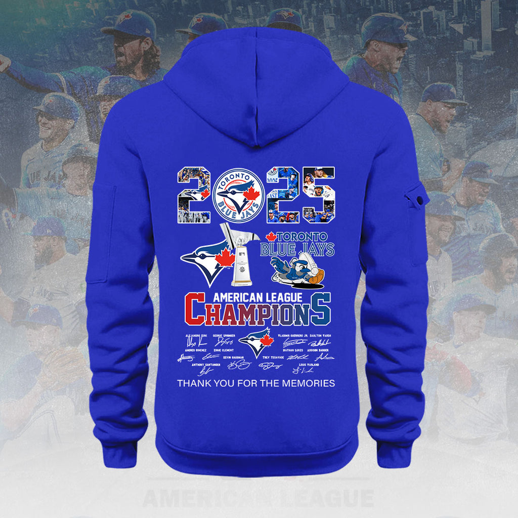 Toronto Blue Jays 2025 American League Champions 2D Quarter Zip Hoodie – HOATT14601