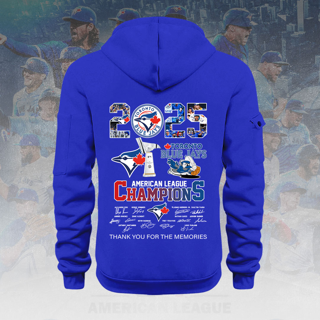Toronto Blue Jays 2025 American League Champions 2D Quarter Zip Hoodie – HOATT14601