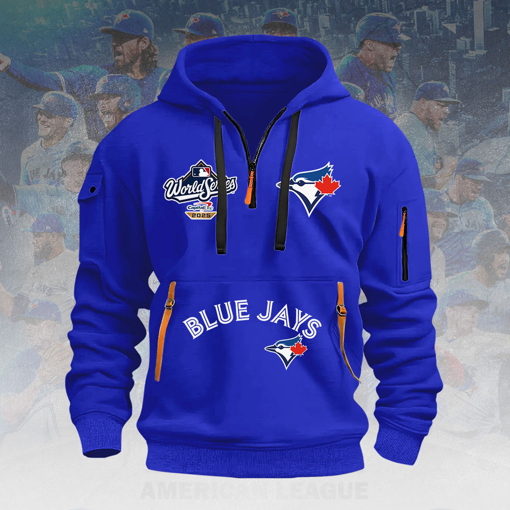 Toronto Blue Jays 2025 American League Champions 2D Quarter Zip Hoodie – HOATT14601