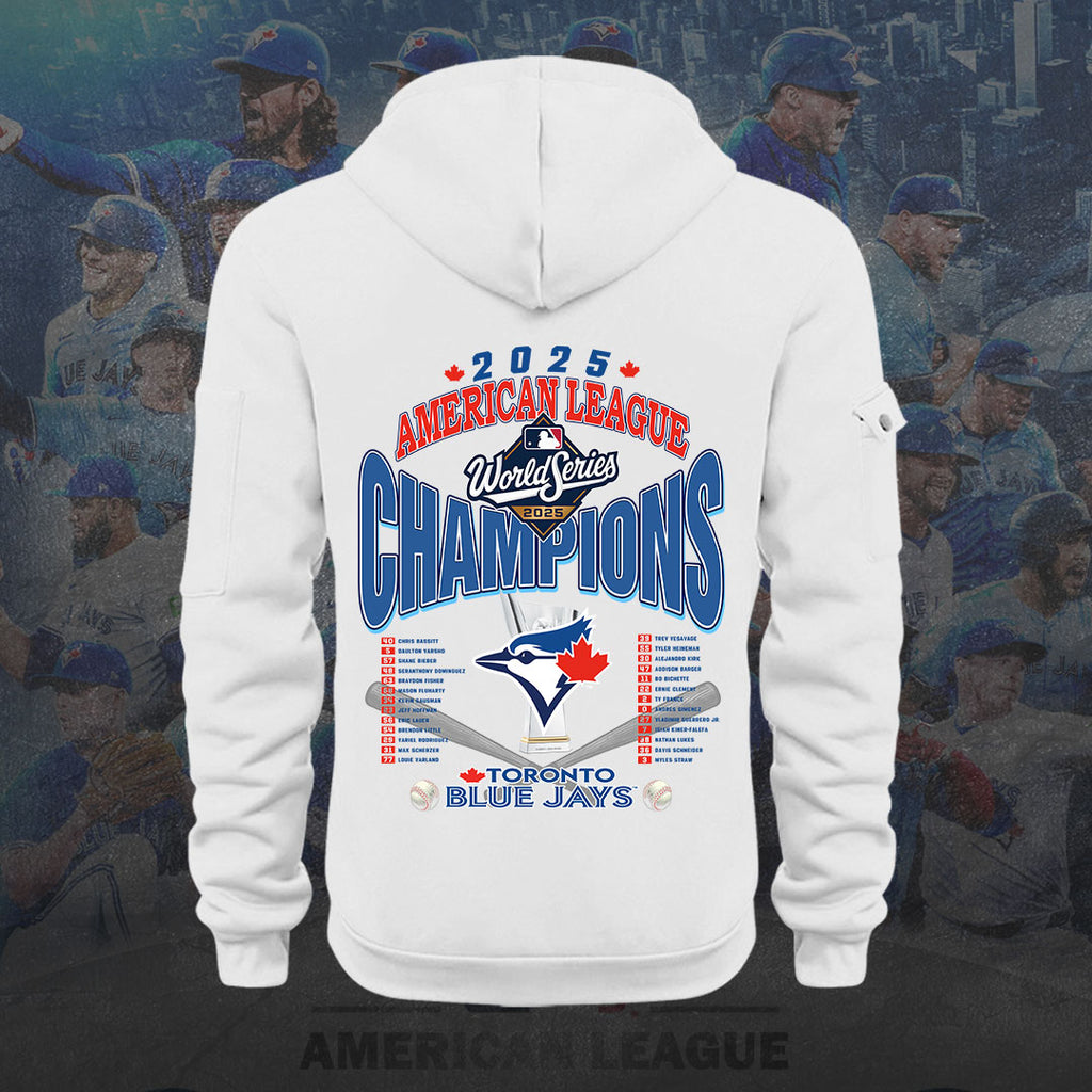 Toronto Blue Jays 2025 American League Champions 2D Quarter Zip Hoodie – HOATT14618