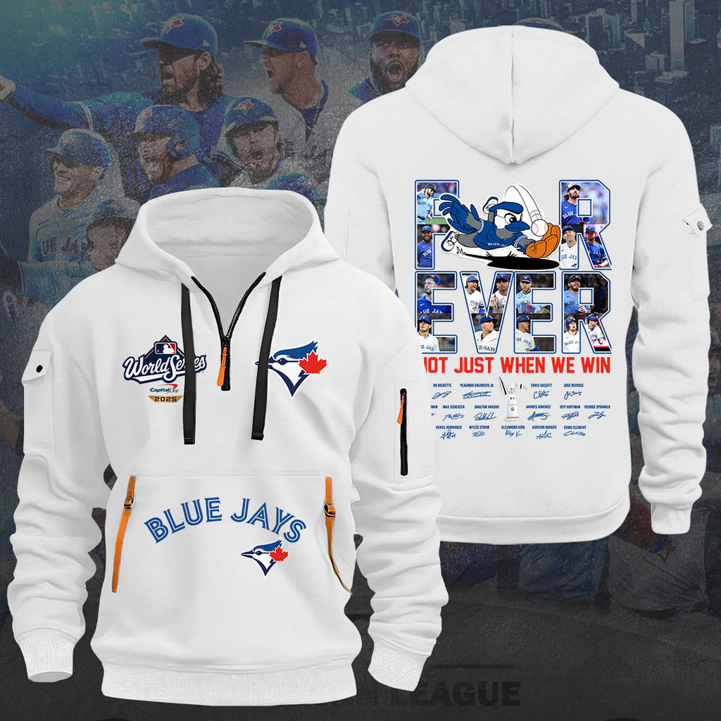 Toronto Blue Jays 2025 American League Champions 2D Quarter Zip Hoodie – HOATT14632