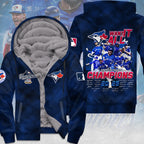 Toronto Blue Jays 2025 American League Champions 3D Fleece Zip Hoodie – MAITM13787