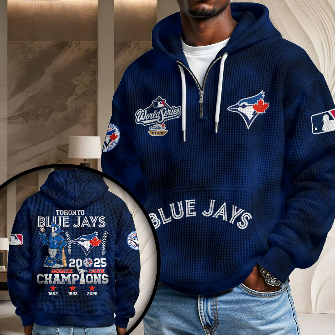 Toronto Blue Jays 2025 American League Champions 3D Unisex Waffle Hoodie – MAITM13964
