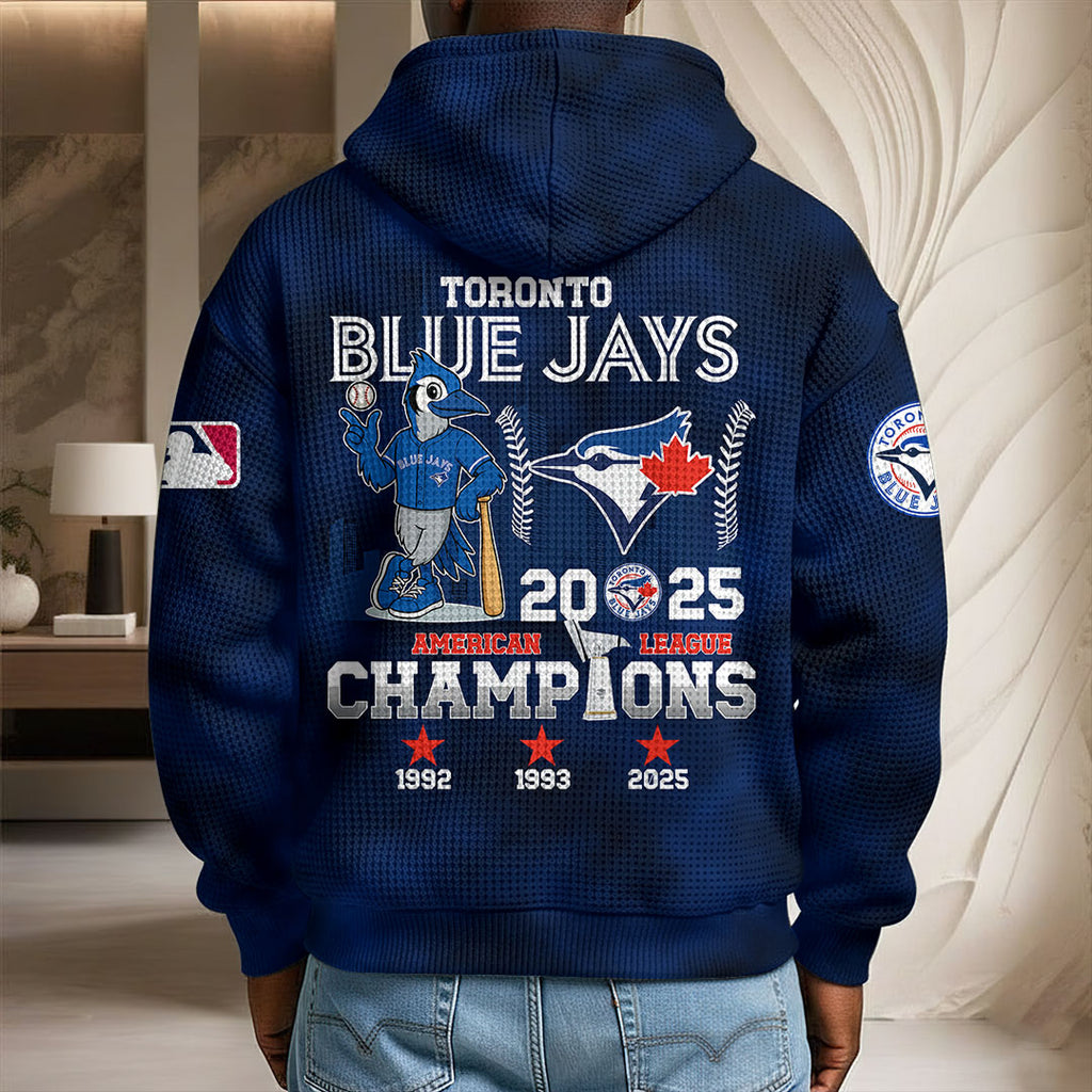 Toronto Blue Jays 2025 American League Champions 3D Unisex Waffle Hoodie – MAITM13964
