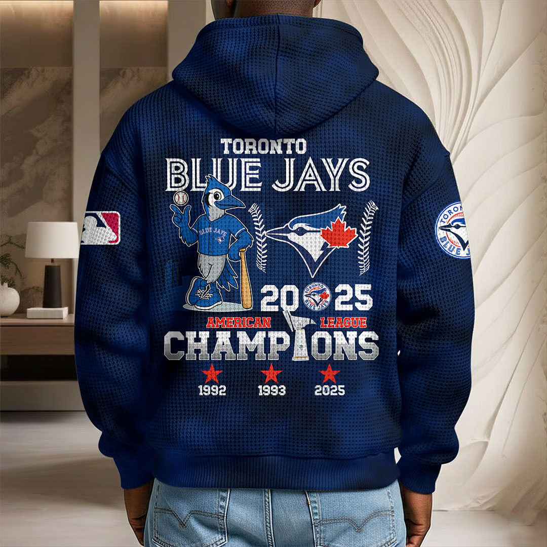 Toronto Blue Jays 2025 American League Champions 3D Unisex Waffle Hoodie – MAITM13964
