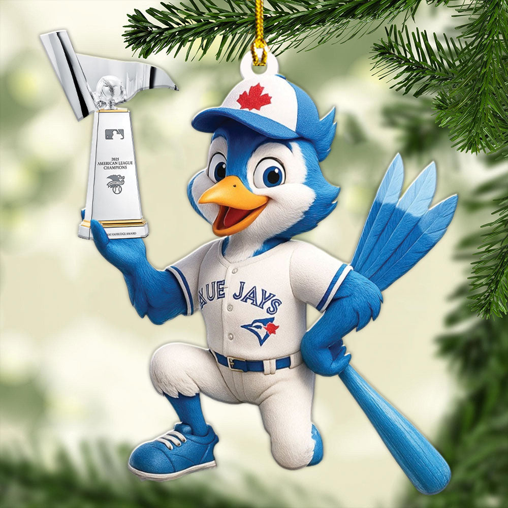 Toronto Blue Jays 2025 American League Champions Custom Shape 2-sided Acrylic Ornament – MAITM13783